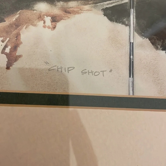 artwork Framed golf wood frame wall home decor office D R Cooper “Chip Shot” - Picture 4 of 6